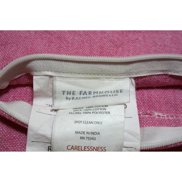 The Farmhouse by Rachel Ashwell Set of 2 Pink 20x20 Pillow Covers Shabby Cottage - Picture 5 of 6